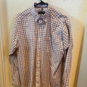 ARIAT - Men’s Long Sleeve - ProSeries Button Down Size: M Color: Purple & Orange